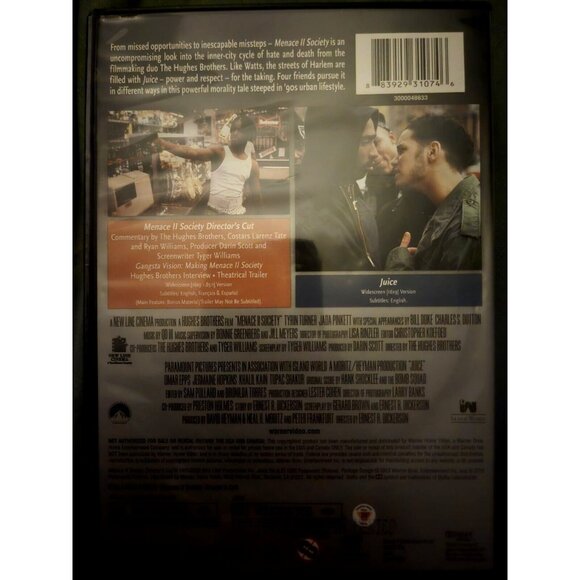 Menace II Society & Juice - Double Feature DVD  - Widescreen Version Drama Movie - Picture 2 of 2